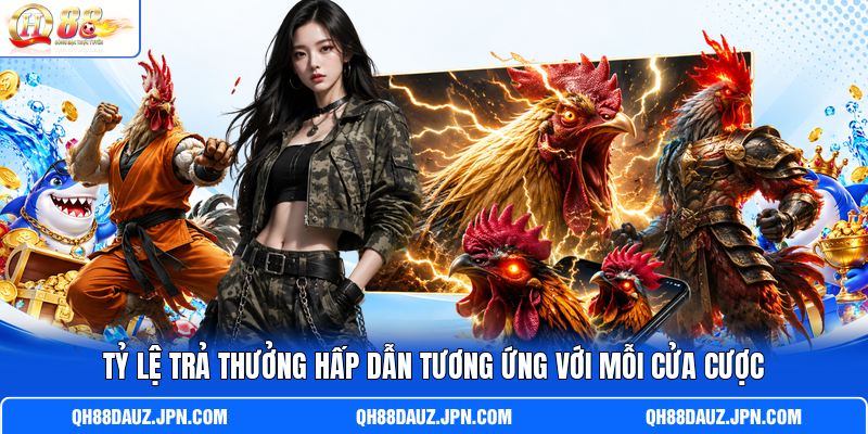 Tỷ lệ trả thưởng hấp dẫn tương ứng với mỗi cửa cược